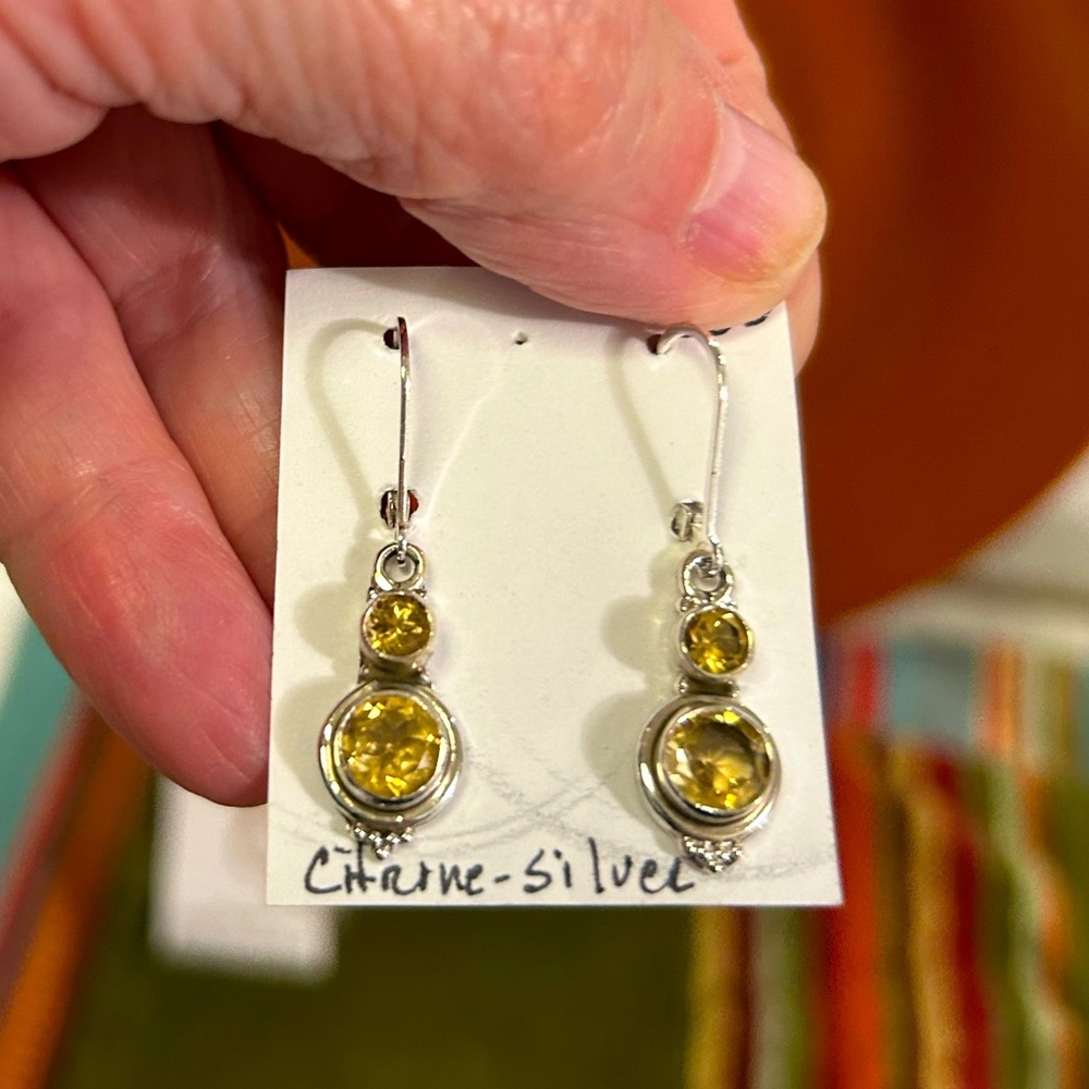 Citrine and Sterling silver earrings